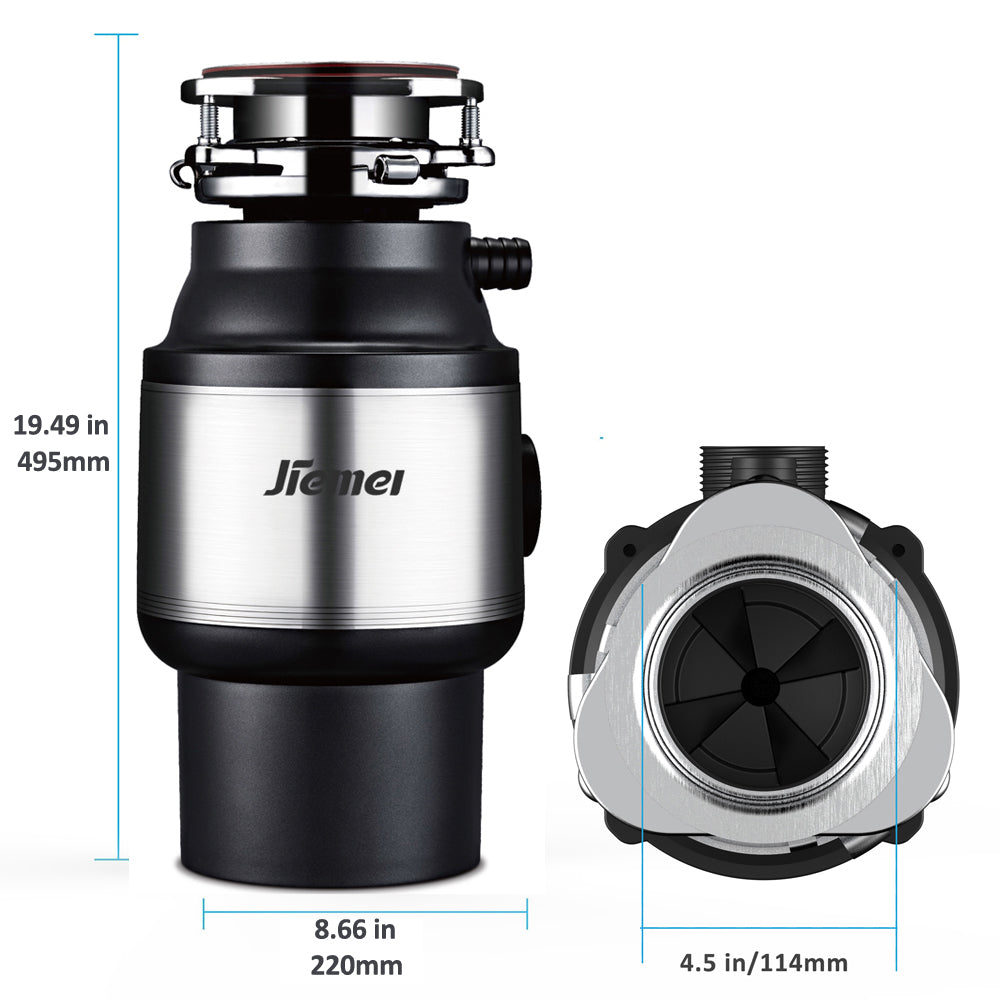 Jiemei 1/2 3/4 1 HP Continuous Feed Electric Kitchen Food Waste Disposer -HSJ Series