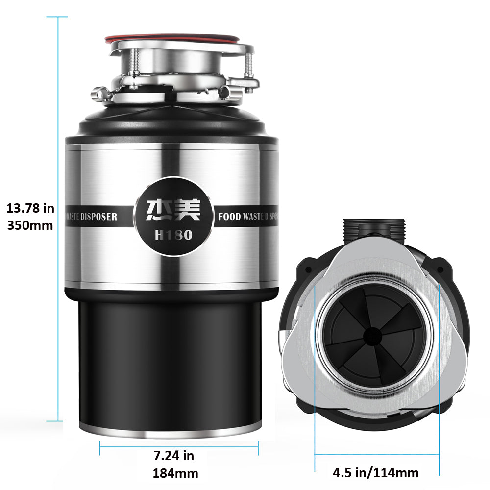 Jiemei 3/4HP Continuous Feed Electric Kitchen Food Waste Disposer -H180 Series