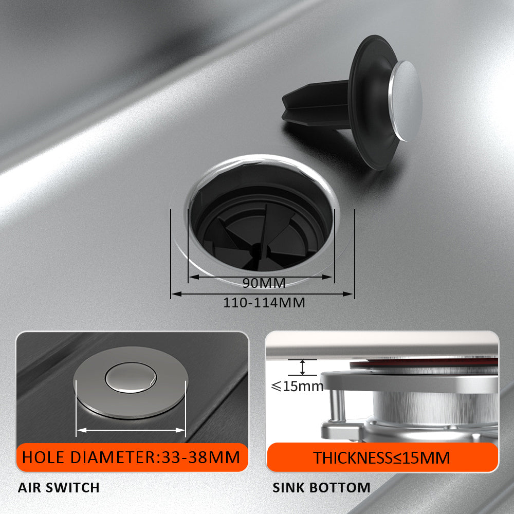 Jiemei 1/2 3/4 1 HP Continuous Feed Electric Kitchen Food Waste Disposer -HSJ Series