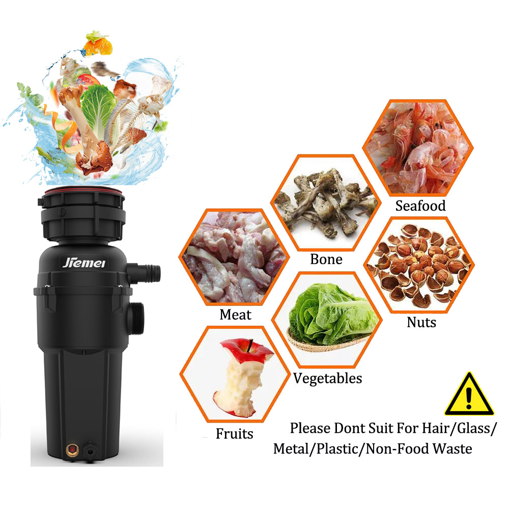 Jiemei 1/2 3/4 1 HP Continuous Feed Electric Kitchen Food Waste Disposer -JMD Series