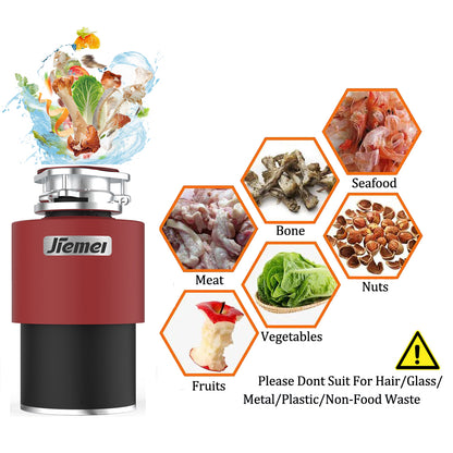 Jiemei 1/2 3/4 1 HP Continuous Feed Electric Kitchen Food Waste Disposer -P10 Series