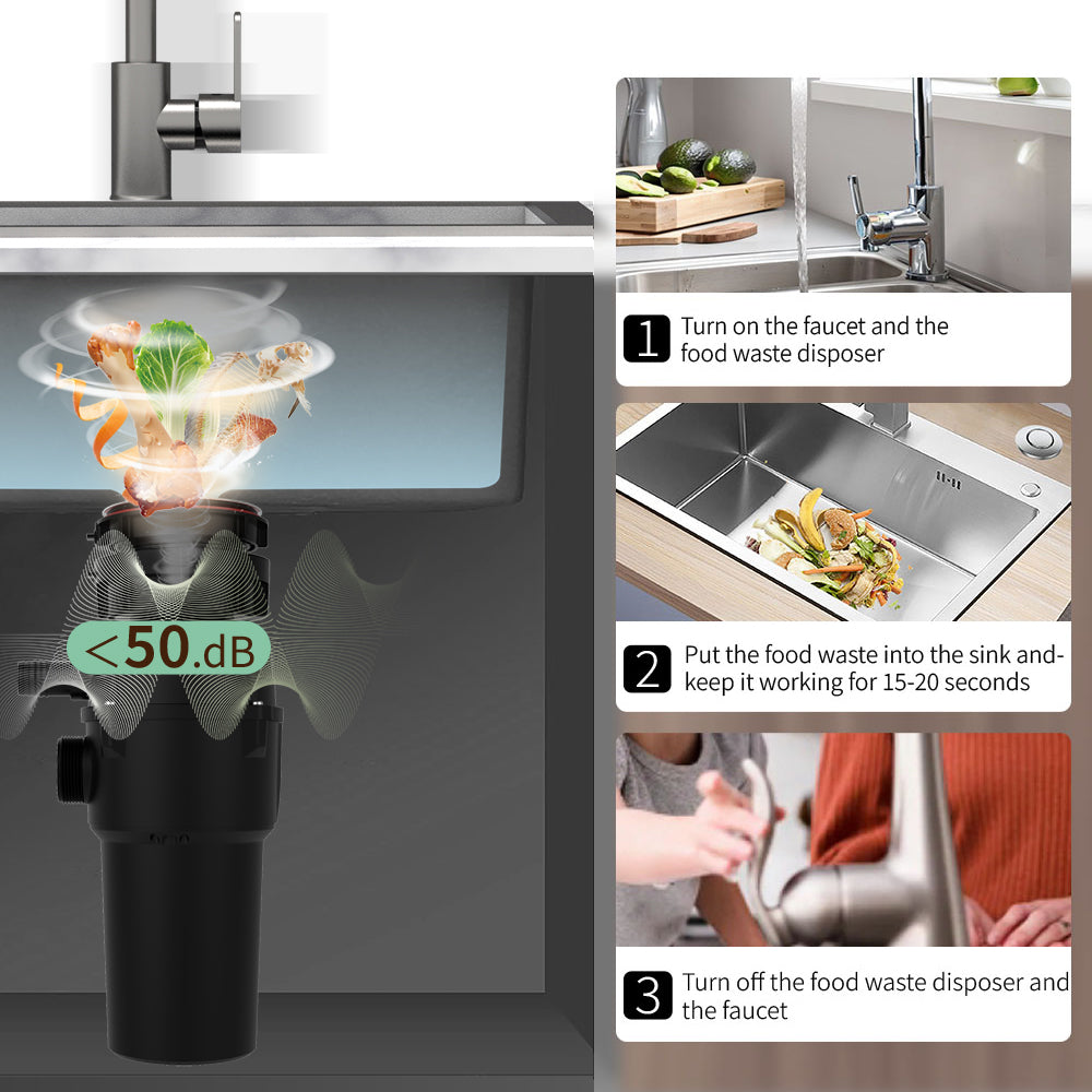 Jiemei 1/2 3/4 1 HP Continuous Feed Electric Kitchen Food Waste Disposer -JMD Series